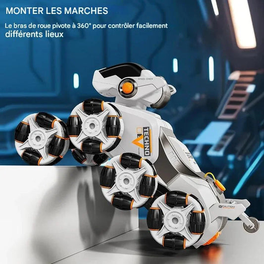 Ensemble de batterie de jouet de voiture de cascade RC 8WD, Rotation à 360 ° de 2.4GHz avec vitesse réglable, jouet télécommandé pour chien Robot