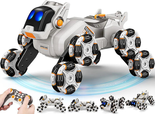 Ensemble de batterie de jouet de voiture de cascade RC 8WD, Rotation à 360 ° de 2.4GHz avec vitesse réglable, jouet télécommandé pour chien Robot